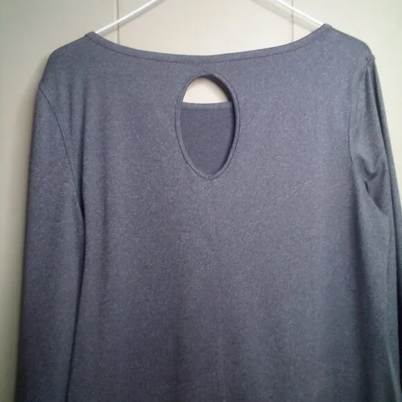 NYL Sport Shirt L Long Sleeve Active Athletic Gray Black - Picture 2 of 11